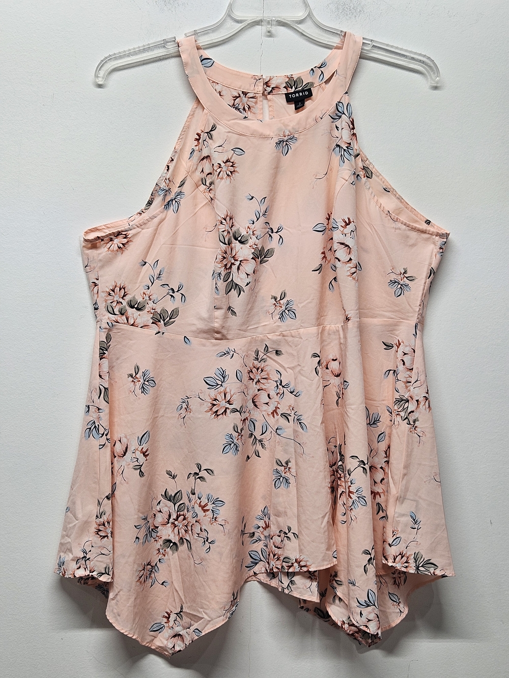 Torrid Babydoll Chablis Goddess Neck Tank Top Size 2 2X Floral Cottage Romantic